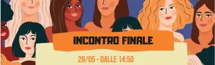 Locandina immagini di volti femminili per il progetto "leggere, fare, pensare il femminile"