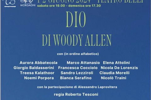 Locandina spettacolo teatrale "Dio"