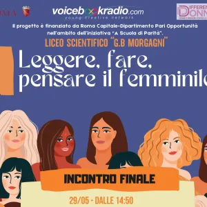 Locandina immagini di volti femminili per il progetto "leggere, fare, pensare il femminile"