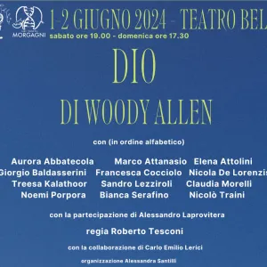 Locandina spettacolo teatrale "Dio"